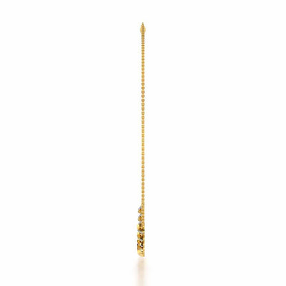 Elegance Gem Silver Necklace - Yellow Gold - Image 4