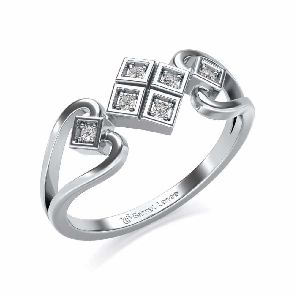 Elegance Glorified Silver Ring - White Gold - Image 1