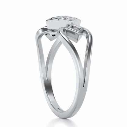 Elegance Glorified Silver Ring - White Gold - Image 3