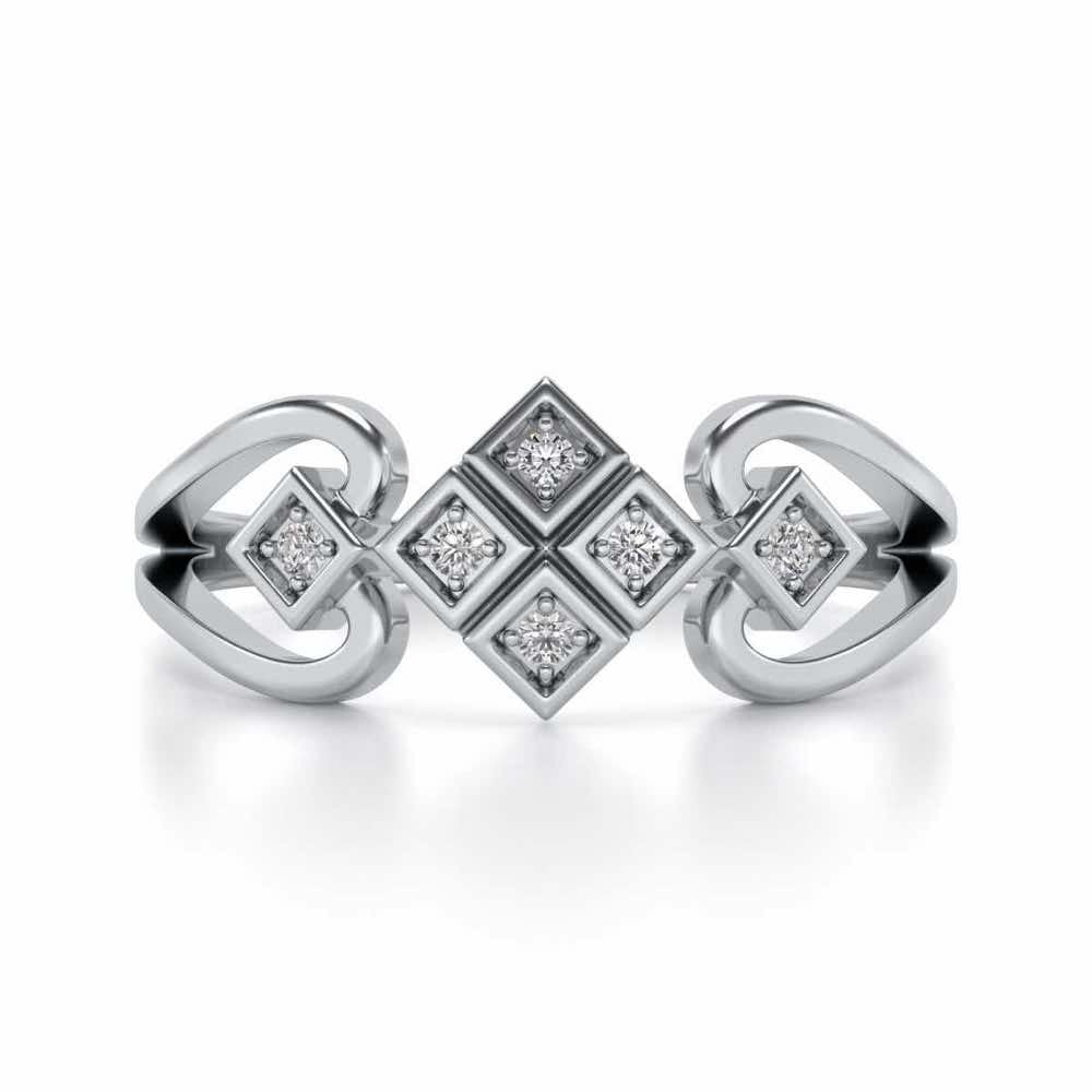 Elegance Glorified Silver Ring - White Gold - Image 4