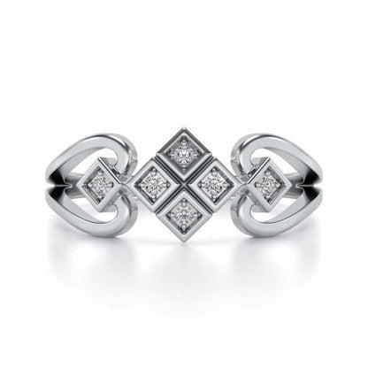 Elegance Glorified Silver Ring - White Gold - Image 4