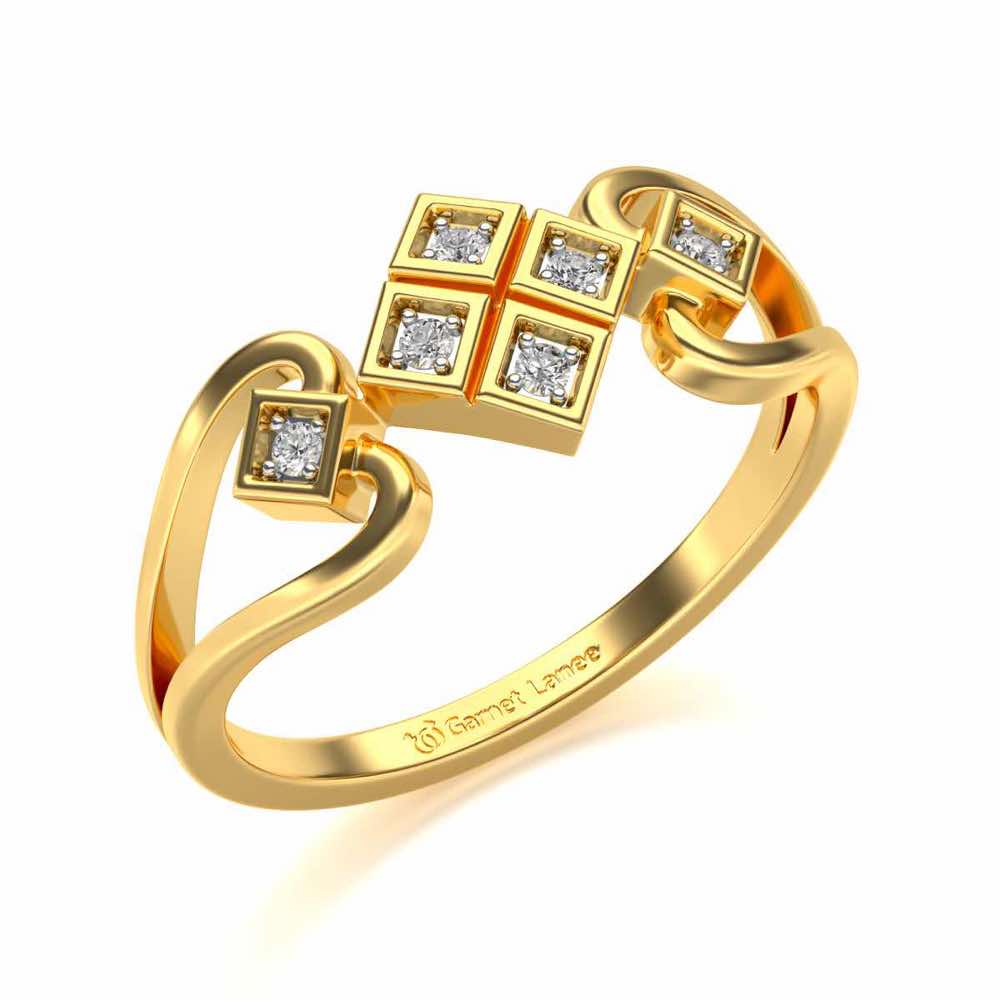 Elegance Glorified Silver Ring - Yellow Gold - Image 1