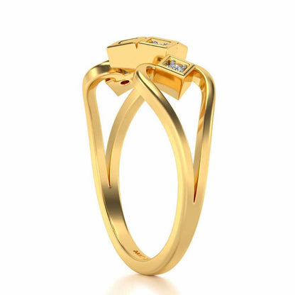 Elegance Glorified Silver Ring - Yellow Gold - Image 3