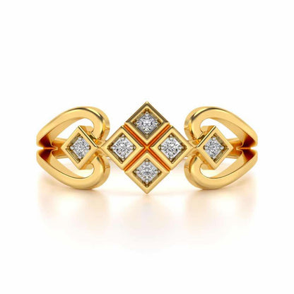 Elegance Glorified Silver Ring - Yellow Gold - Image 4