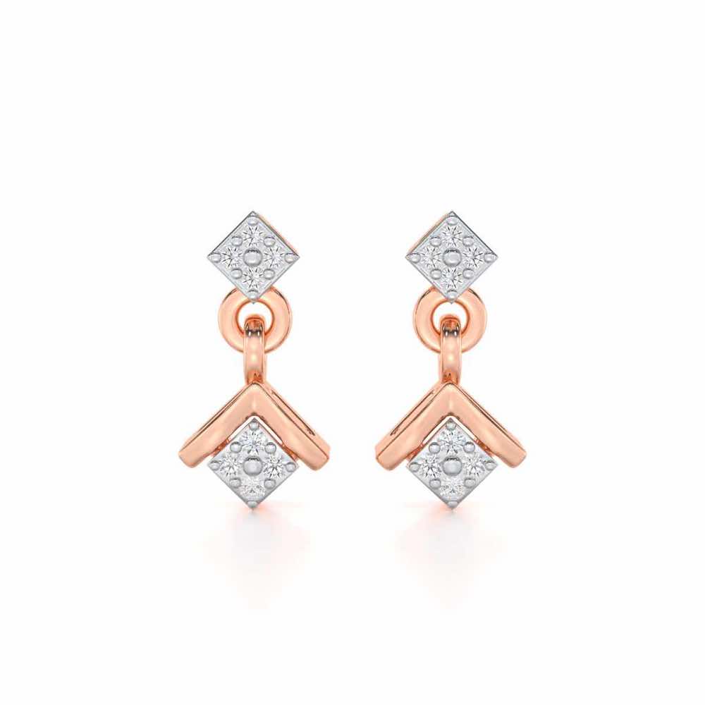 Elegance Redefined Silver Earrings - Rose Gold - Image 1