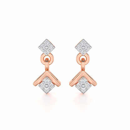 Elegance Redefined Silver Earrings - Rose Gold - Image 1
