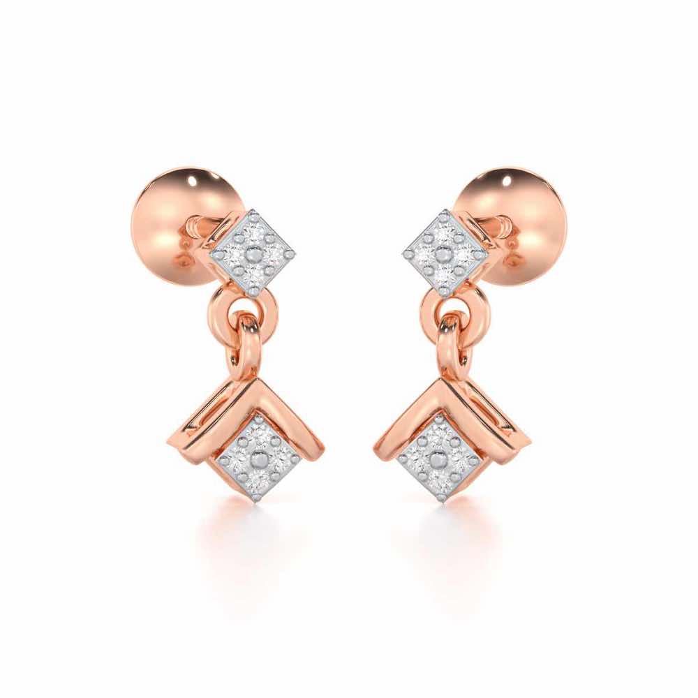 Elegance Redefined Silver Earrings - Rose Gold - Image 2