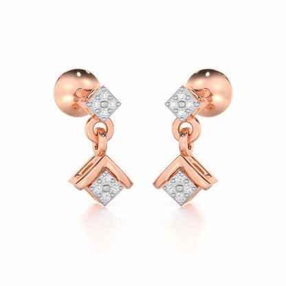 Elegance Redefined Silver Earrings - Rose Gold - Image 2
