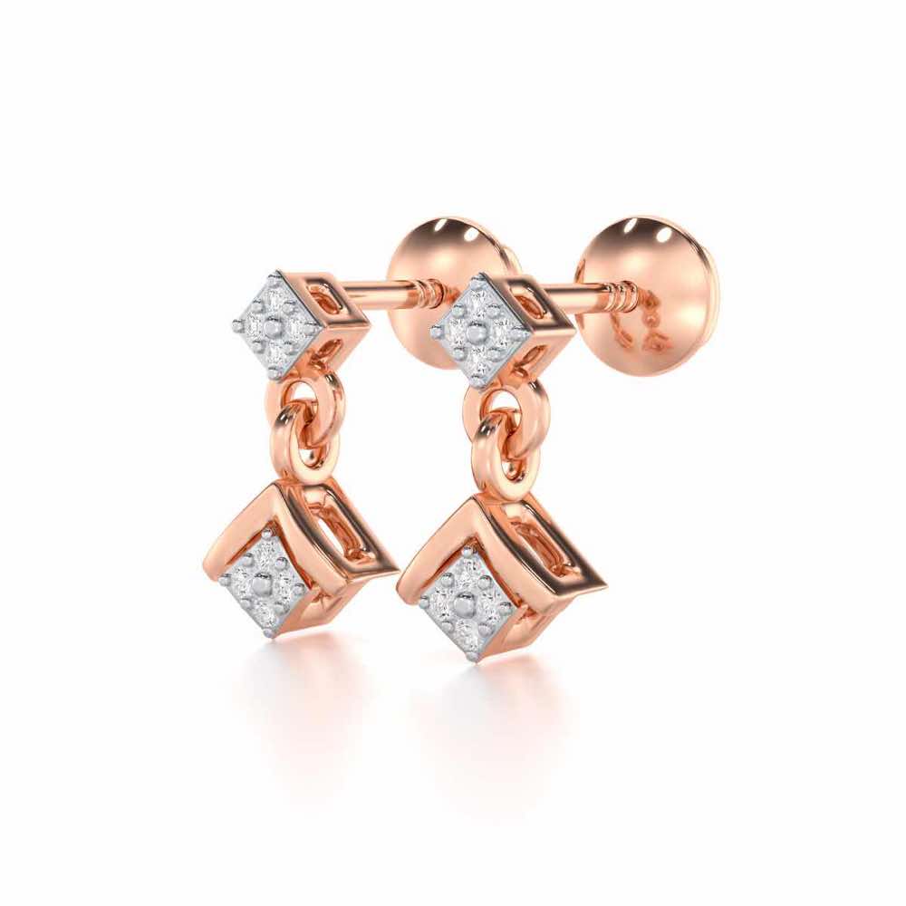 Elegance Redefined Silver Earrings - Rose Gold - Image 3