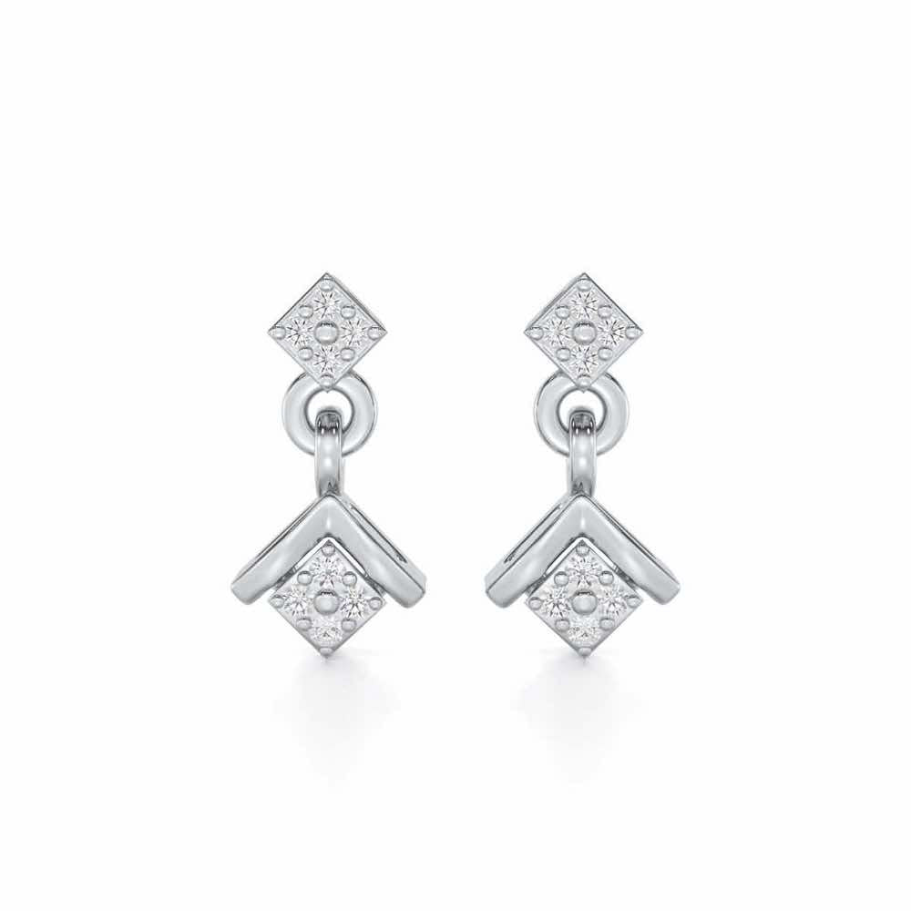 Elegance Redefined Silver Earrings - White Gold - Image 1