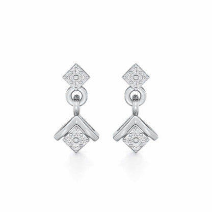 Elegance Redefined Silver Earrings - White Gold - Image 1