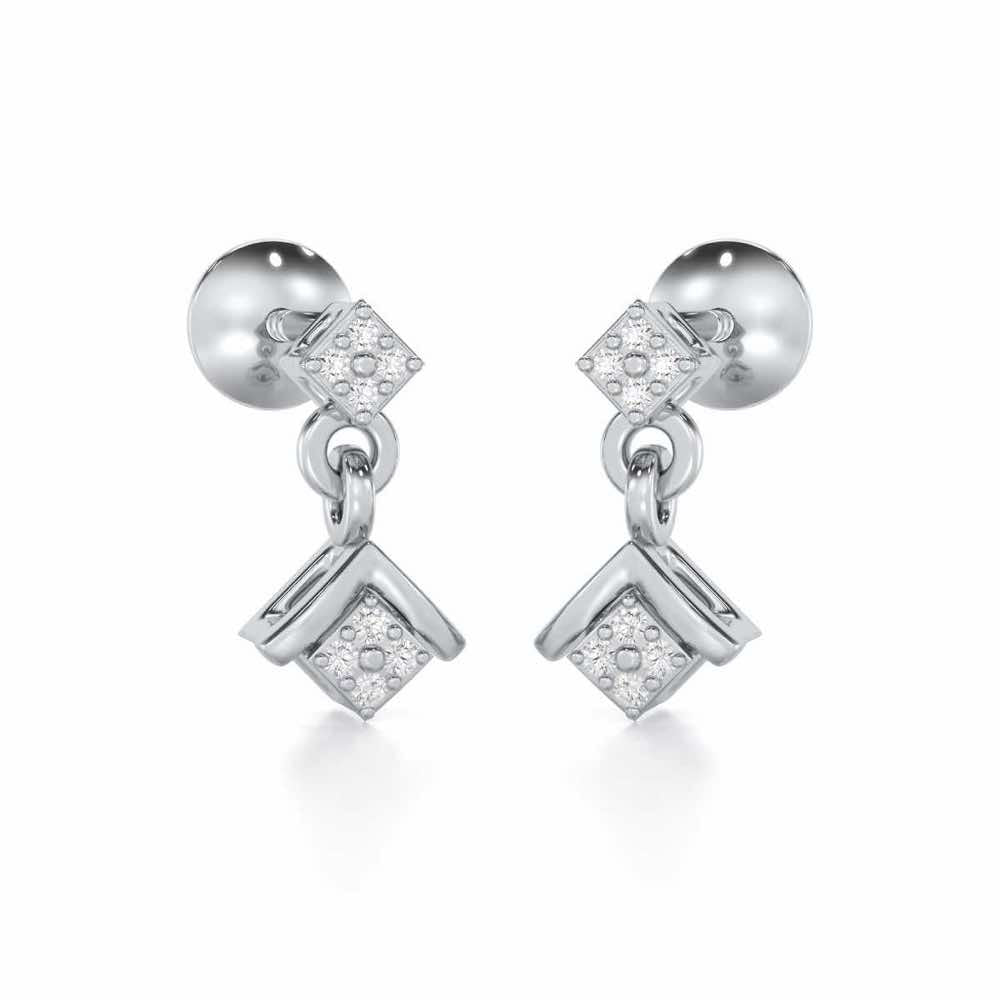 Elegance Redefined Silver Earrings - White Gold - Image 2