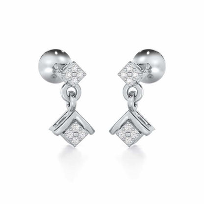 Elegance Redefined Silver Earrings - White Gold - Image 2