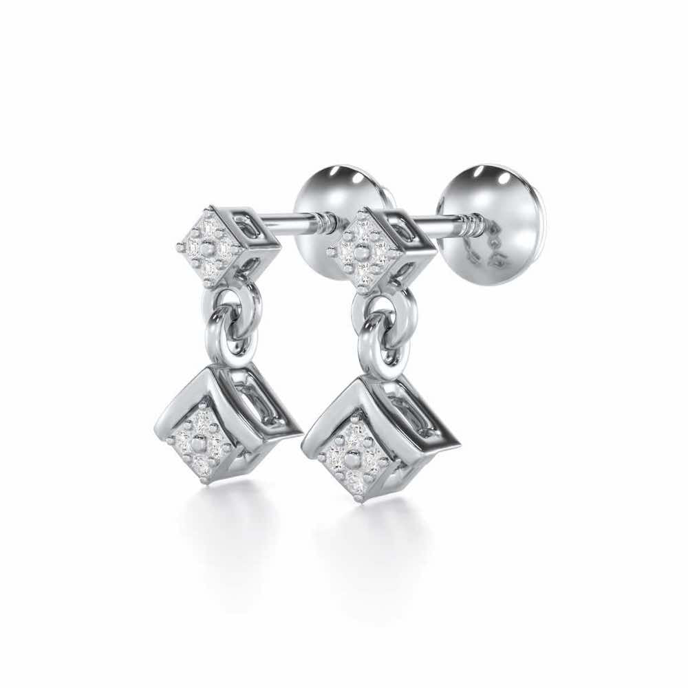 Elegance Redefined Silver Earrings - White Gold - Image 3
