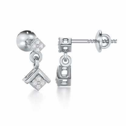 Elegance Redefined Silver Earrings - White Gold - Image 4