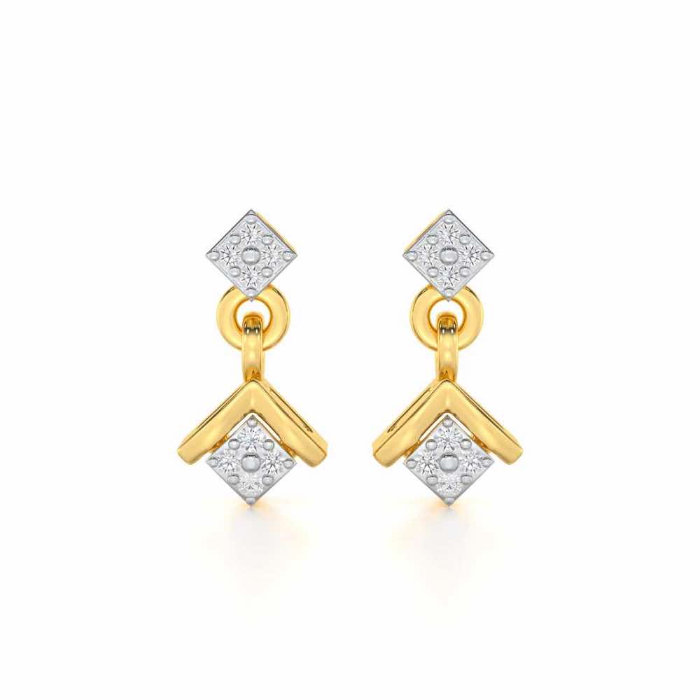 Elegance Redefined Silver Earrings - Yellow Gold - Image 1