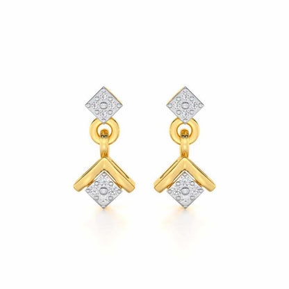 Elegance Redefined Silver Earrings - Yellow Gold - Image 1