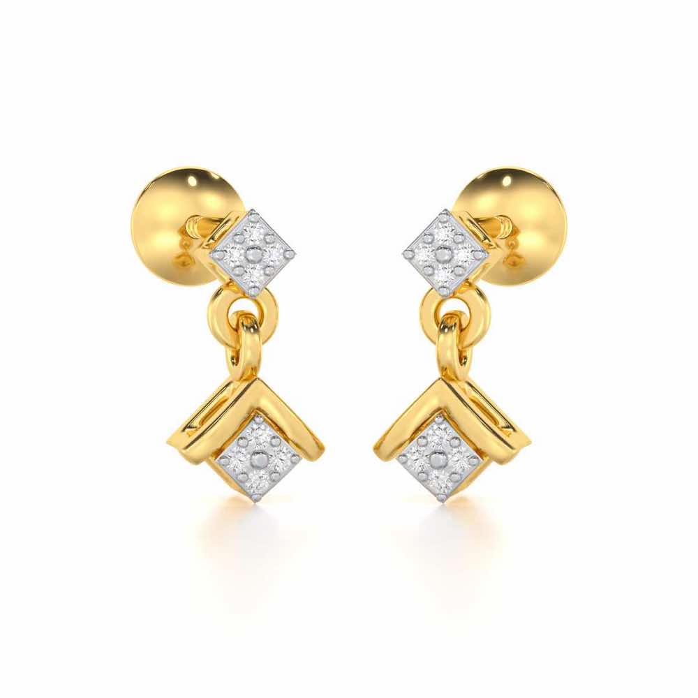 Elegance Redefined Silver Earrings - Yellow Gold - Image 2