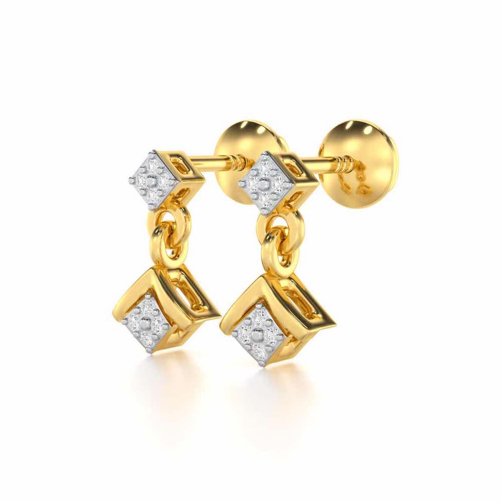 Elegance Redefined Silver Earrings - Yellow Gold - Image 3