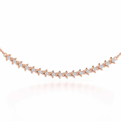 Elegance Redefined Silver Necklace - Rose Gold - Image 1