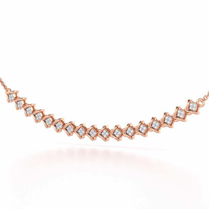 Elegance Redefined Silver Necklace - Rose Gold - Image 2