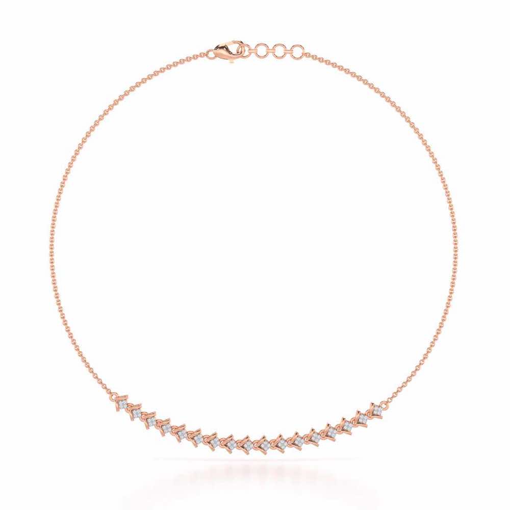 Elegance Redefined Silver Necklace - Rose Gold - Image 3