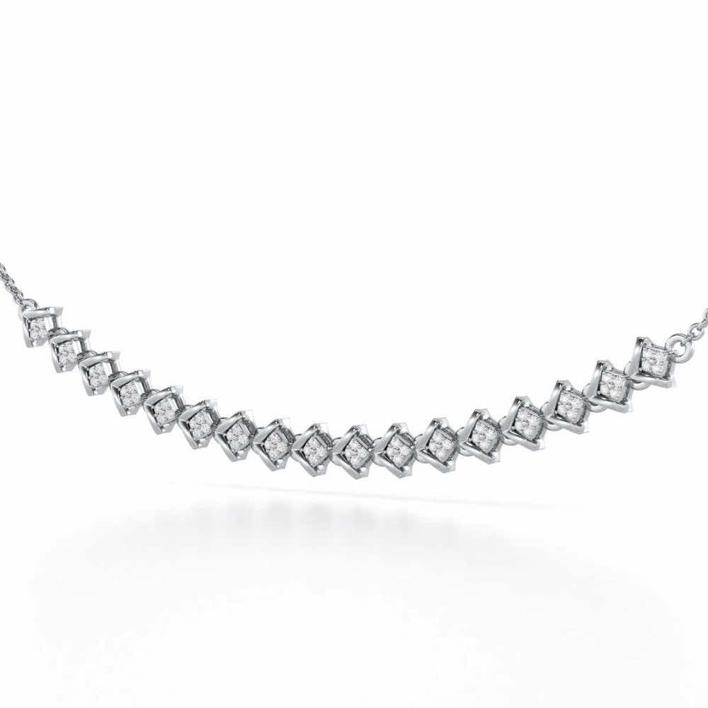Elegance Redefined Silver Necklace - White Gold - Image 2
