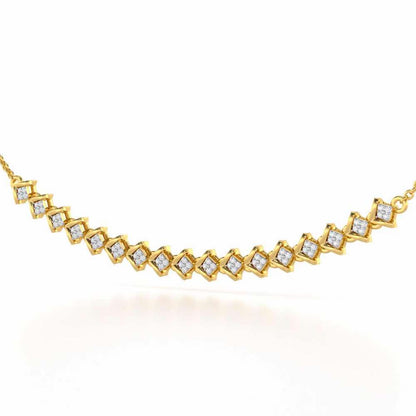 Elegance Redefined Silver Necklace - Yellow Gold - Image 2