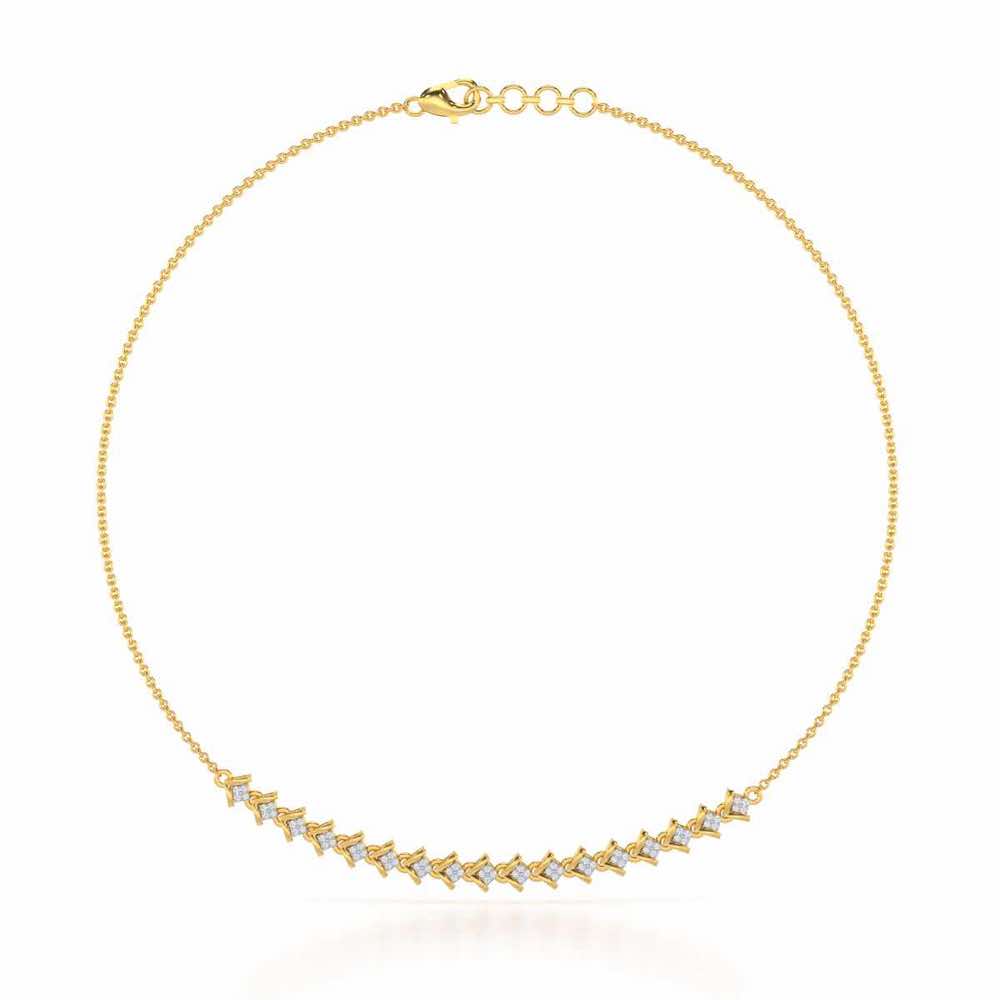 Elegance Redefined Silver Necklace - Yellow Gold - Image 3