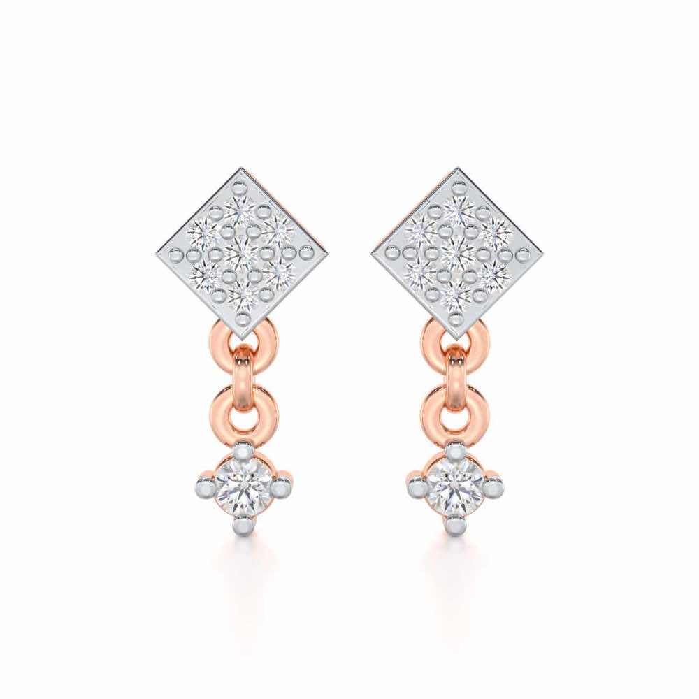 Elegance Tassel Silver Earrings - Rose Gold - Image 1