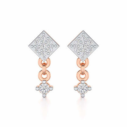 Elegance Tassel Silver Earrings - Rose Gold - Image 1