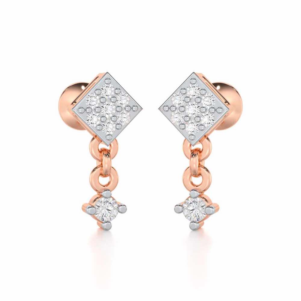 Elegance Tassel Silver Earrings - Rose Gold - Image 2