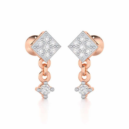 Elegance Tassel Silver Earrings - Rose Gold - Image 2