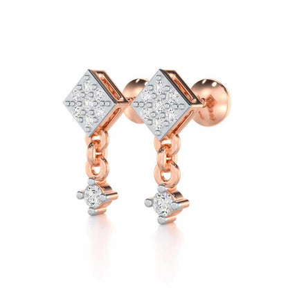 Elegance Tassel Silver Earrings - Rose Gold - Image 3