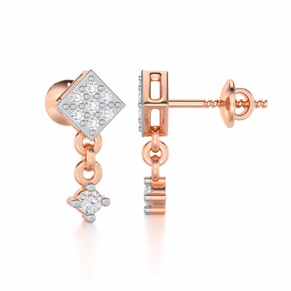 Elegance Tassel Silver Earrings - Rose Gold - Image 4