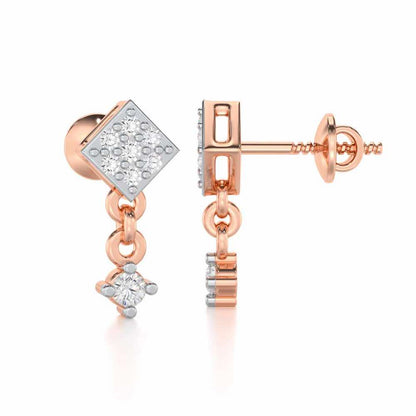 Elegance Tassel Silver Earrings - Rose Gold - Image 4