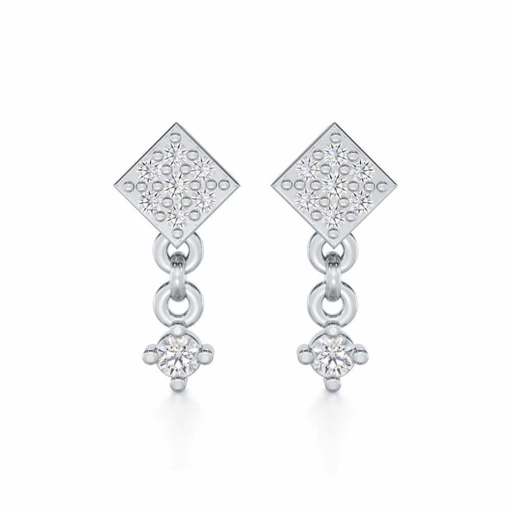 Elegance Tassel Silver Earrings - White Gold - Image 1