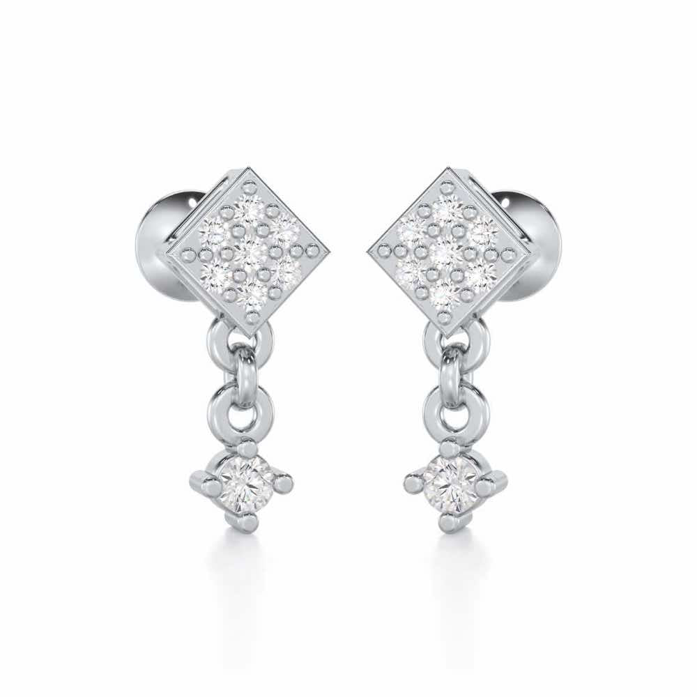 Elegance Tassel Silver Earrings - White Gold - Image 2