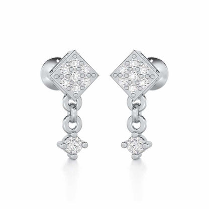 Elegance Tassel Silver Earrings - White Gold - Image 2