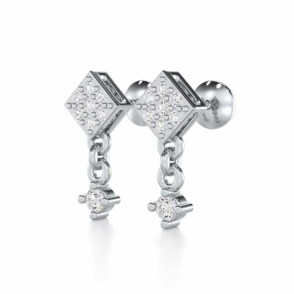 Elegance Tassel Silver Earrings - White Gold - Image 3