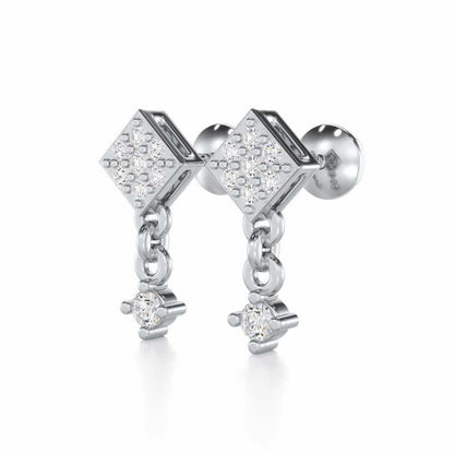 Elegance Tassel Silver Earrings - White Gold - Image 3