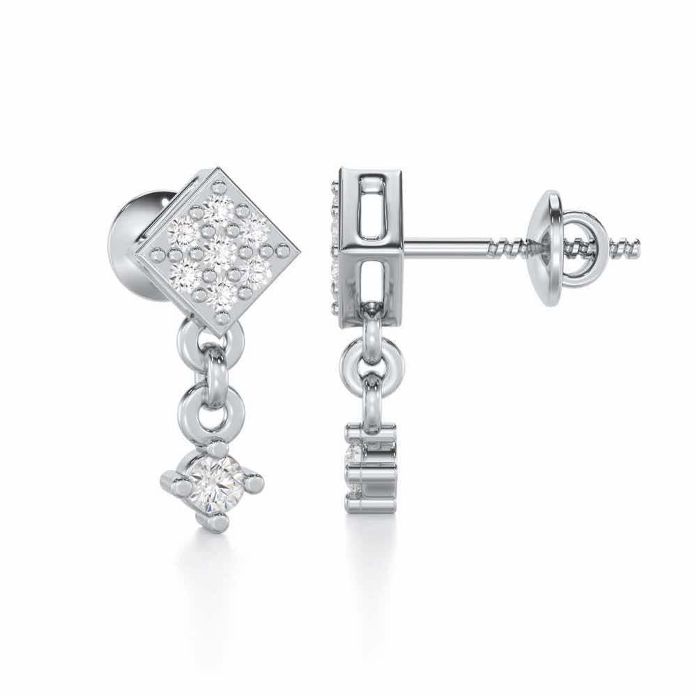 Elegance Tassel Silver Earrings - White Gold - Image 4