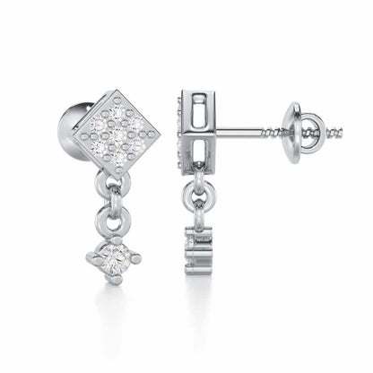 Elegance Tassel Silver Earrings - White Gold - Image 4