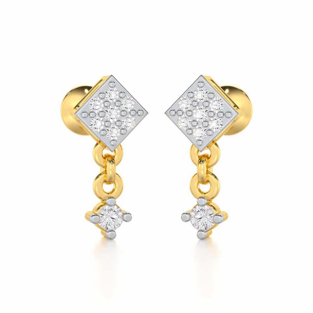 Elegance Tassel Silver Earrings - Yellow Gold - Image 2