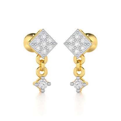 Elegance Tassel Silver Earrings - Yellow Gold - Image 2
