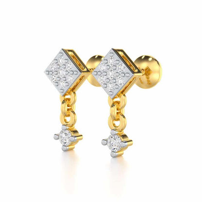 Elegance Tassel Silver Earrings - Yellow Gold - Image 3