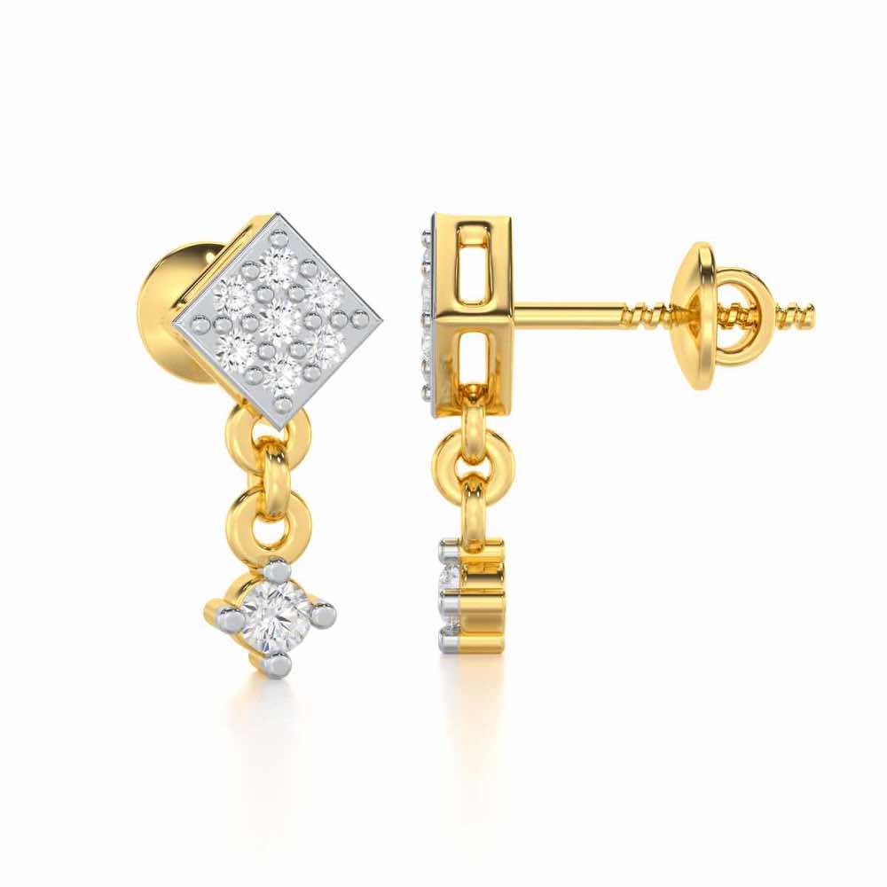 Elegance Tassel Silver Earrings - Yellow Gold - Image 4