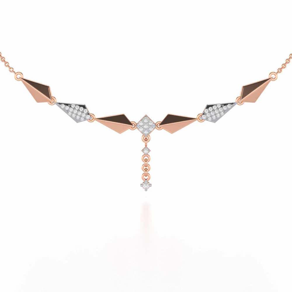 Elegance Tassel Silver Necklace - Rose Gold - Image 1