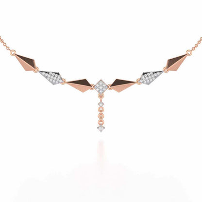 Elegance Tassel Silver Necklace - Rose Gold - Image 1