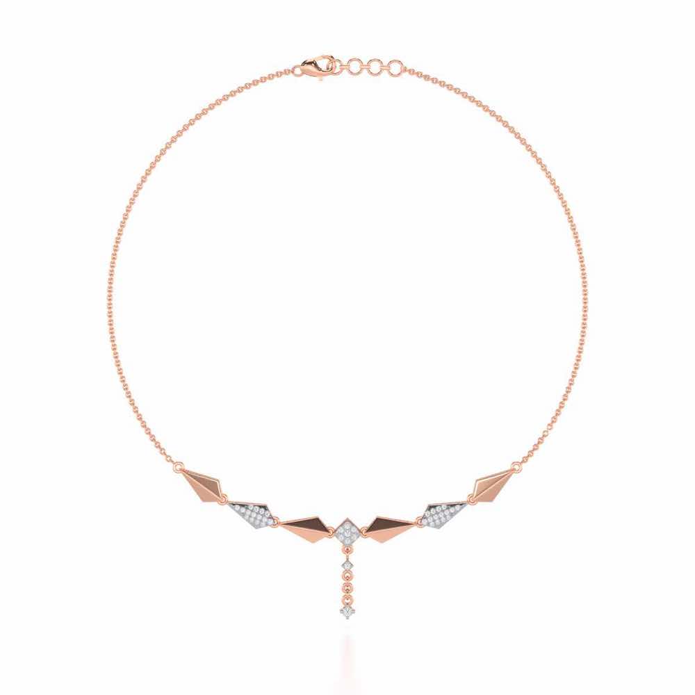 Elegance Tassel Silver Necklace - Rose Gold - Image 2